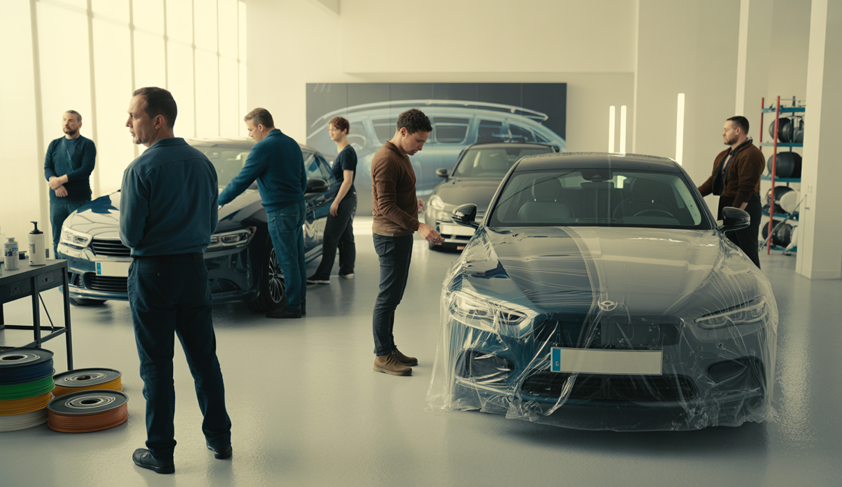 Atelier de pose de films automobiles regroupant covering, PPF et films solaires avec formation professionnelle P34