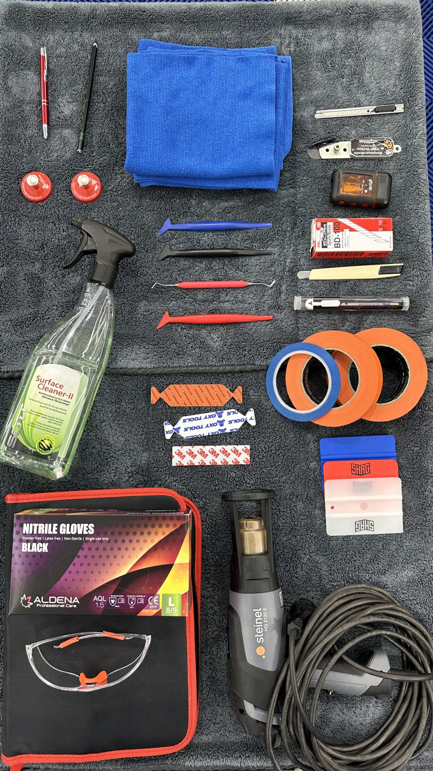 Kit complet d'outils pour la pose de covering – kit covering complet ou outils à la pièce